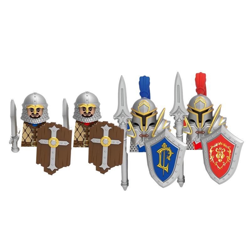 Средневековый Солдат Рыцарь Фигурка MOC Строительный Блок Зеленый Дракон Замок Пехота Орки Пират Римская Кавалерия Оружие Игрушки Подарки D122