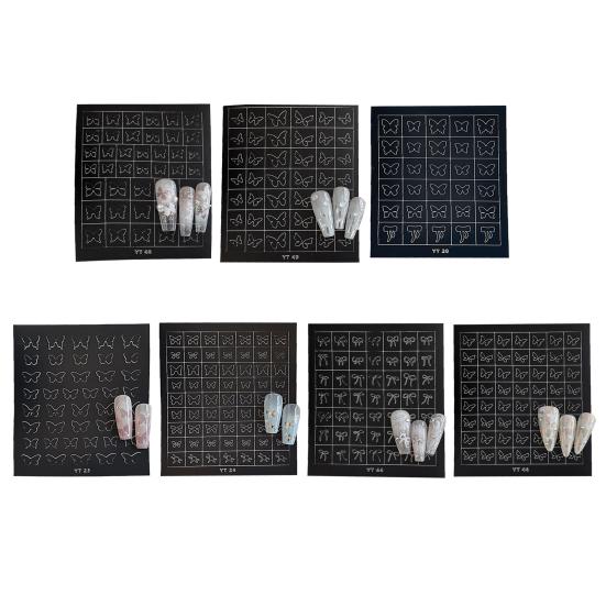 Yousheng 3/6/7/8/9/10 Sheets Nail Art Sticker Self-adhesive Halloween Christmas Butterfly Love Heart Women Fake Nail Decoration Decal