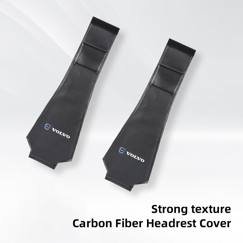 Car Leather Headrest Cover Seat Pillow Protective Set For Volvo V70 S90 XC40 S80 V90 EX90 EM90 C40 V60 V40 XC90 S60 C30 XC60 V50