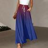 Women's Pants Boho Print Elastic High Waisted Pants Casual Wide Leg Long  Pant Trousers With Pocket