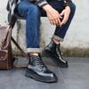 Мужская обувь Ботинки Martin на весенней платформе Мужские черные ботинки в британском стиле с увеличенным голенищем Кожаные ботинки для активного отдыха Мужские