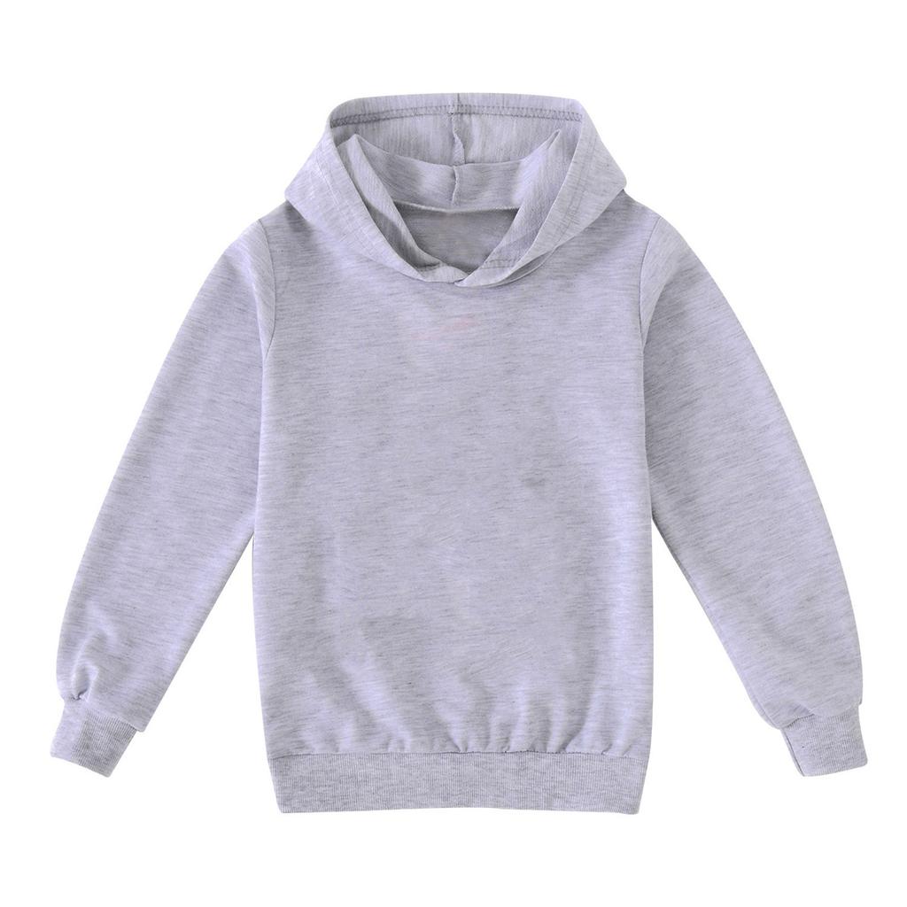 Детская Модная Однотонная Толстовка Пуловер Повседневная Универсальная Худи для Мальчиков