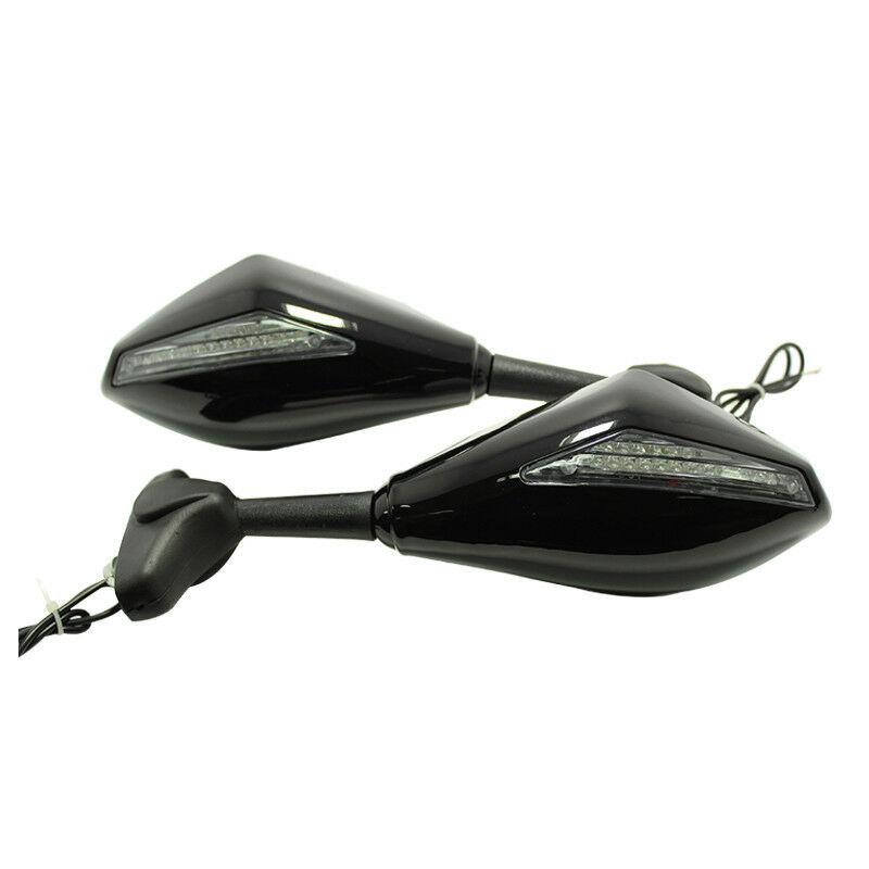 Зеркала заднего вида для мотоциклов, светодиодные указатели поворота, встроенные индикаторы, боковые зеркала заднего вида
