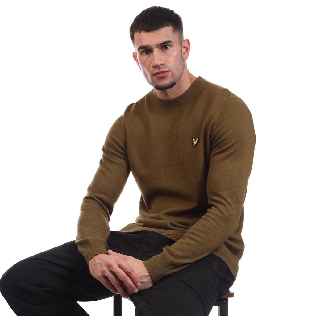Lyle & Scott Mens Merino Wool Crew Neck Sweatshirt