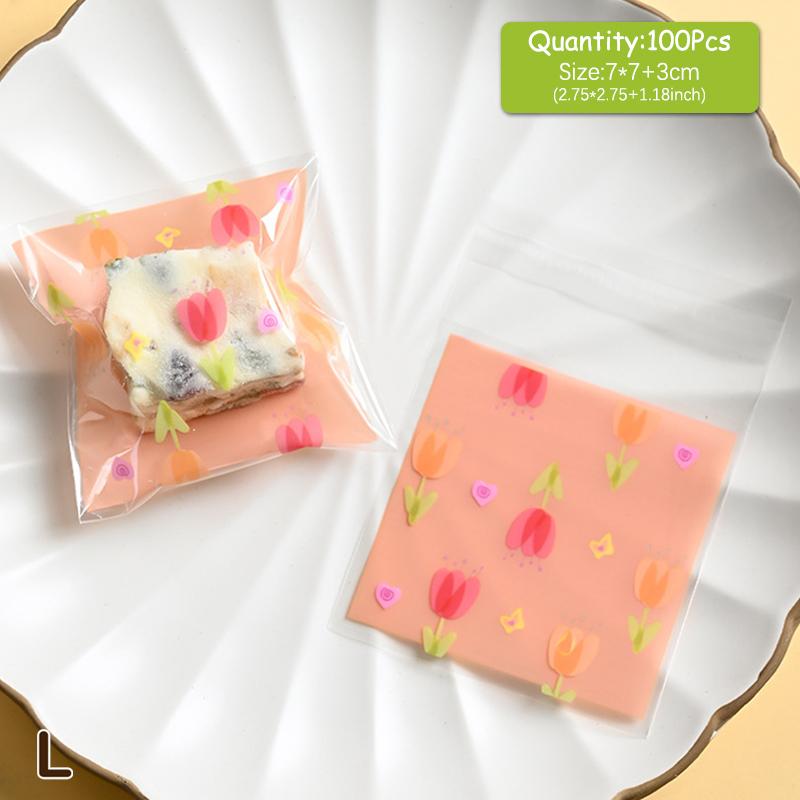 100 шт./лот 2,75" X 2,75" подарочные пакеты из полипропилена для торта, пластиковые пакеты для упаковки конфет, печенья, бисквитов, принадлежности для свадебной вечеринки