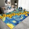 Starry Night Oil Painting Area Rug Van Gogh Style Loop-Pile Carpet for Living Room Bedroom Entryway Artistic Home Decor Mat