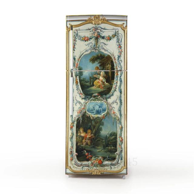 Ретро пляжные наклейки в горшках для покрытия холодильника, виниловая пленка для мебели, наклейка на обои, ПВХ Vinilo Frigorifico