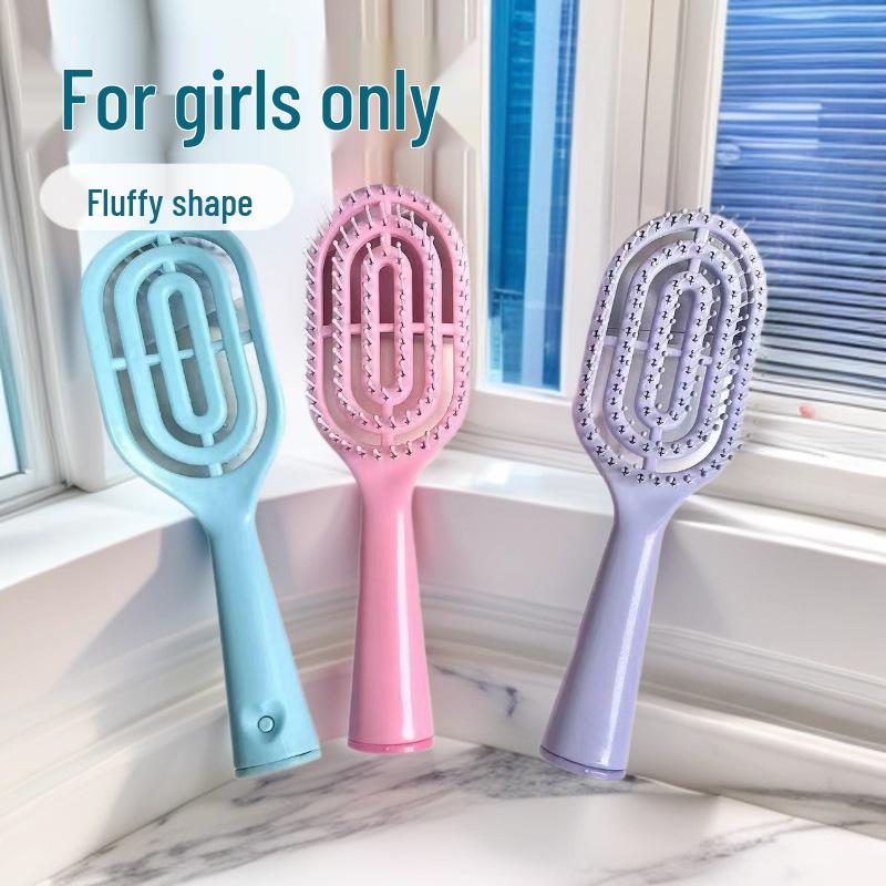 Macaron Mini Rib Comb: Dual-Use, Long Handle, High Skull Fluffy Massage for Styling Wet & Dry Hair