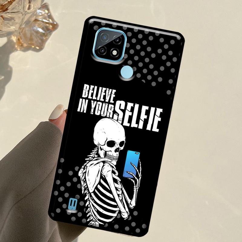 Skeleton Skull Art For Realme C67 C75 C61 C55 C53 C51 C21Y C25S GT 6 6T 5 GT7 Pro 10 11 12 13 14 Pro Plus Case
