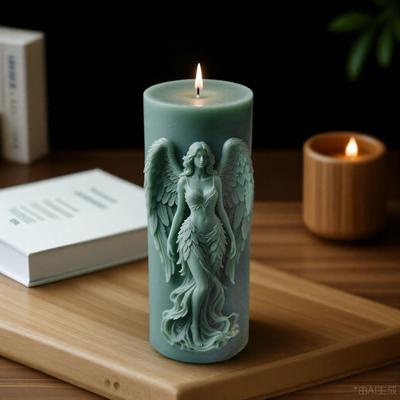 3D Мечтательные Крылья Богиня Свеча Силиконовая Форма DIY Ангел Рельеф Цилиндр Ароматерапия Свеча Украшение Подарок Орнамент