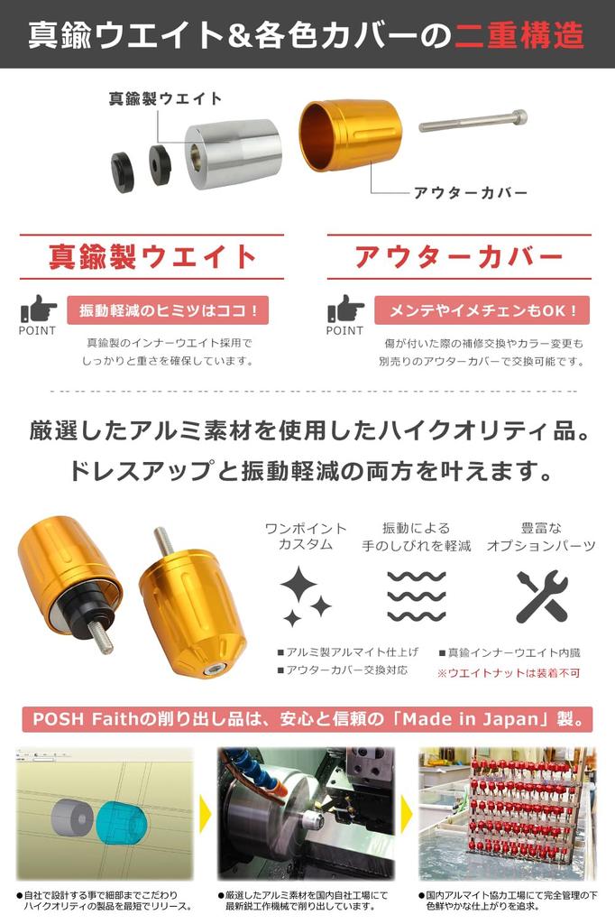 POSH 033979-08-10 Мотоциклетные товары Концевик руля Сверхтяжелый Тип 2 Для Honda/Suzuki