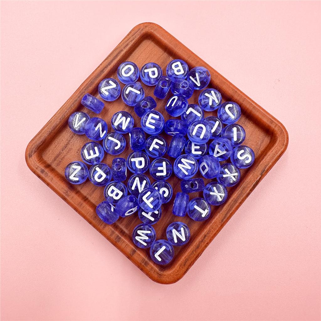 100Pcs 7mm DIY Crafts Transparent Letter For Jewelry Making Loose Beads Necklace Bracelet Pendant Wholesale