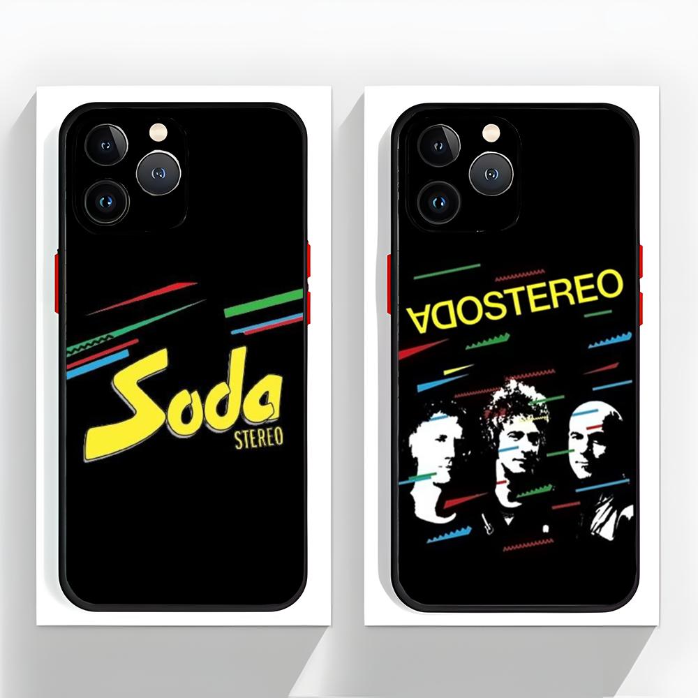 Чехол для телефона Rock Band S-SODA STEREO Черный Матовый Тонкий Чехол для телефона Для iPhone17 16 15 14 13 ProMax