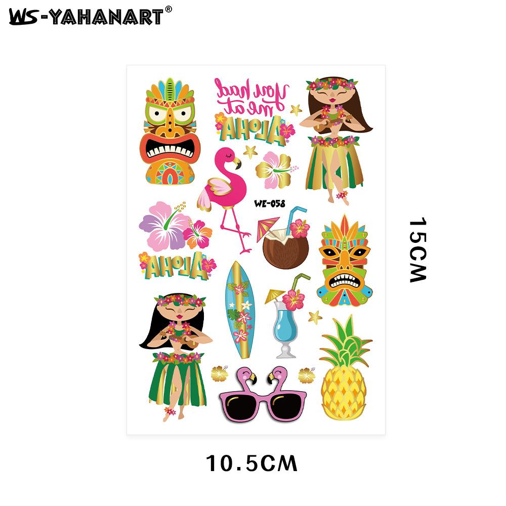 Детская летняя пляжная вечеринка Aloha Bronzing Tattoo Sticker Anti-Hawaii Fruit Tattoo Sticker