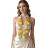 Silk Fabric Floral Shoulder Sash Satin Fabric Artificial Floral Garland  Birthday Party