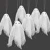 24 Pcs Halloween Ghost Decorations White Gauze Ghost Hanging Ornaments