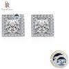 Квадратные серьги-гвоздики из настоящего муассанита с 1/2CT D цвета, муассанитовый камень, ювелирные изделия, подарок для свадьбы, вечеринки и свидания