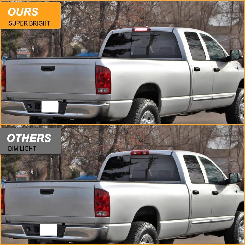 R&F Auto LED Strobe High Mount Brake Light Replacement For Ram 1500 2500 3500 (2002-2008), For Ram 2500 3500 (2009) Third Brake Lamp With Seal Foam