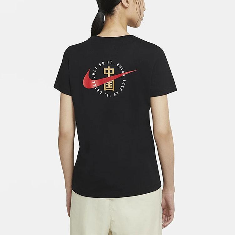 Nike Спортивная одежда Китай принт короткий рукав футболка женские топы черный CZ3580-010