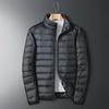 Men's Light Fleece Cotton Jacket: Short Stand Collar, Large Size, Thin, Warm, Autumn/Winter Fashion Sports Jacket