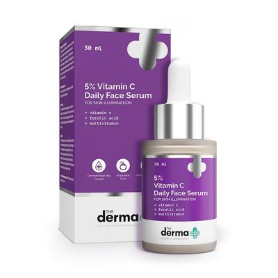 Сыворотка для лица The Derma Co с 5% витамином C, ежедневная, 30 мл | Осветление, Сияние и Подсветка кожи