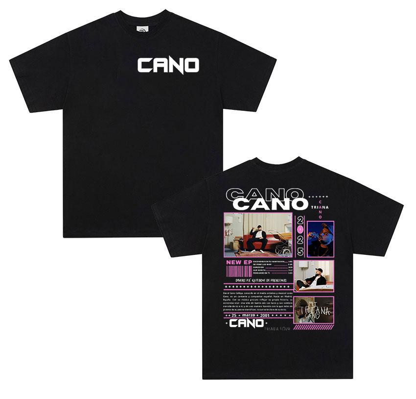Rap Singer Cano Triana Tour 2025 Pattern Tshirt Summer Mens Hiphop Punk Short Sleeved Large Cotton Tshirt Street Wear Y2K