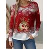 Autumn Christmas Snow 3d Print Long Sleeve Hoodie Women Clothing Long Sleeve Crewneck Pullover Fashion Casual Oversized Tops Tees Female