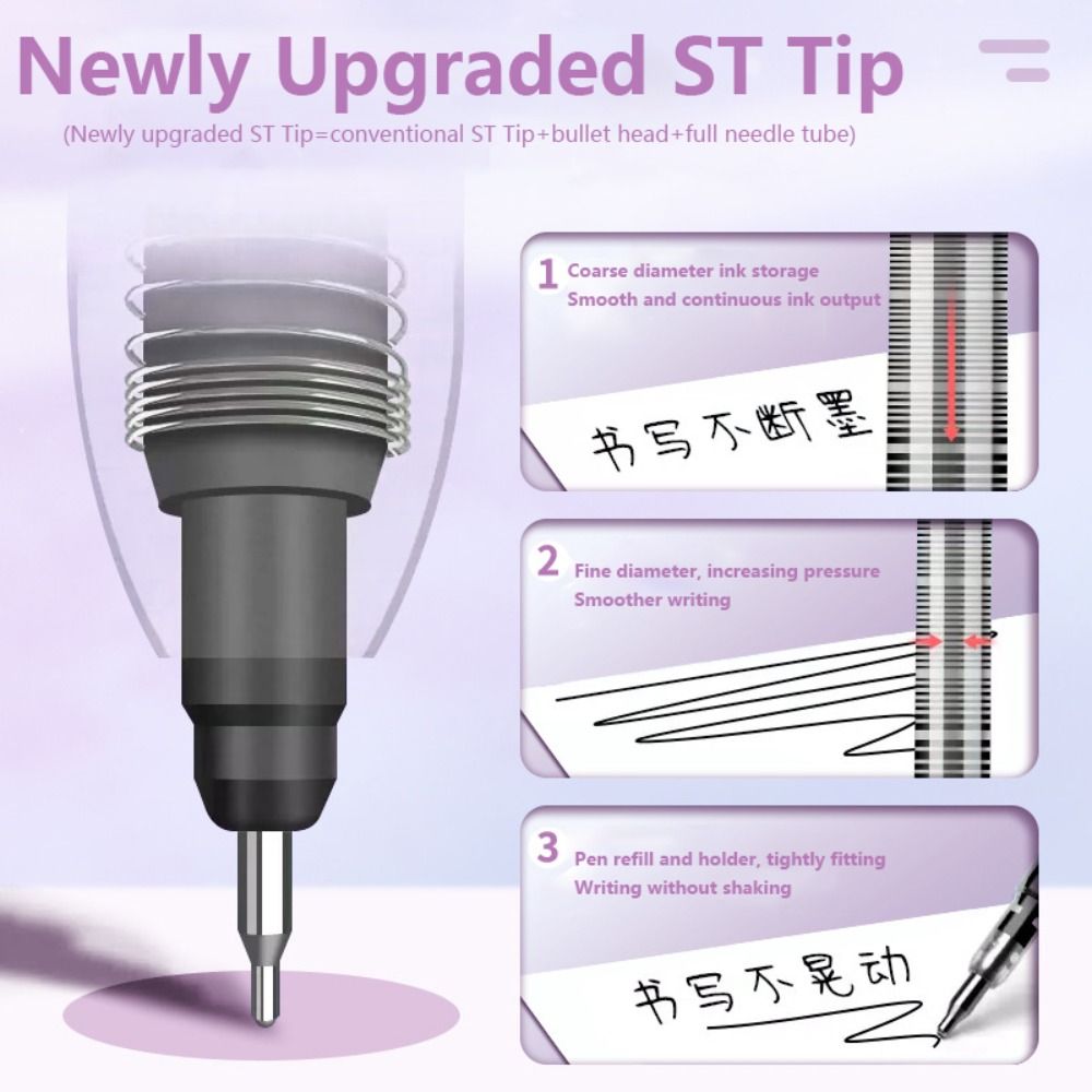 6Colors/Set Color Ink Color Gel Pen Press Type Signing Pen Creative Neutral Pen  Students Gift