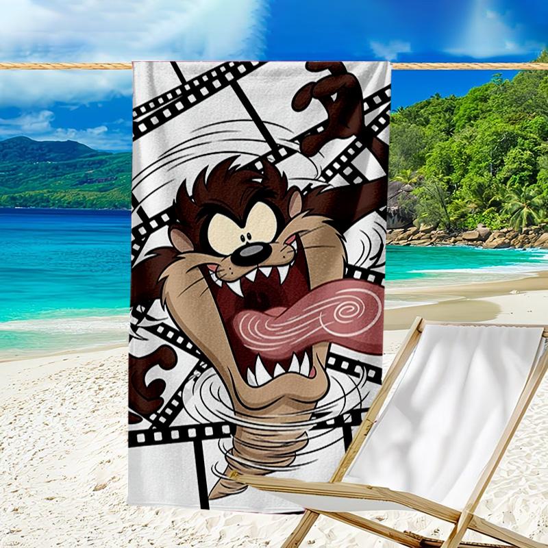 Taz-Mania Devil's Roar Quick-Dry Microfiber Beach Towel Super Soft & Absorbent for Bath, Beach, Travel Bath Time Accessory, Fan gifts