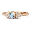 Bezel Set Blue Topaz 925 Sterling Silver Rose Gold Vermeil Boho Ring