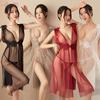 Women's High-end Erotic Lingerie Sexy Temptation Mesh Nightdress Lace Transparent Long Skirt