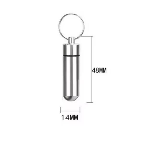 Travel Outdoor Portable Portable Mini Stainless Steel Sealed Capsule Waterproof Pill Box Camping Firstaid Pendant Pill Case
