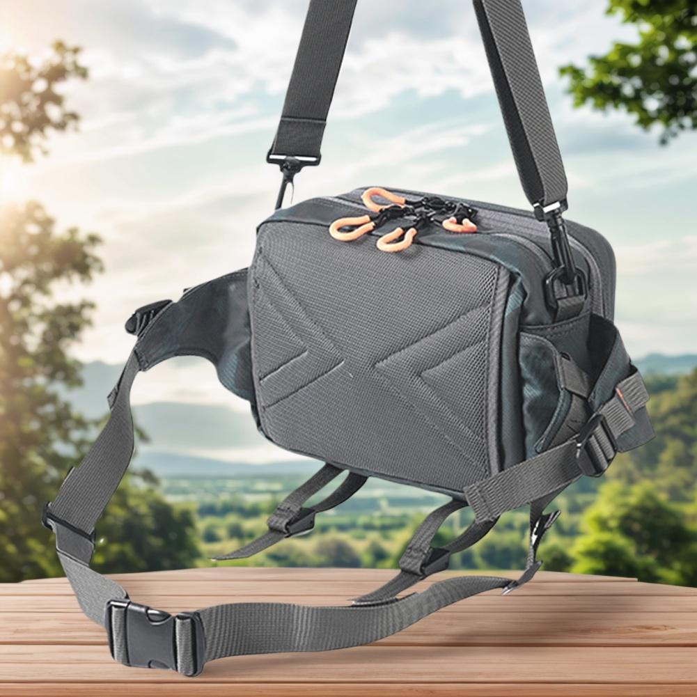 Tackle Storage Bag Waterproof Fishing Shoulder Bag with Adjustable Belt for Outdoor Hiking Fishing