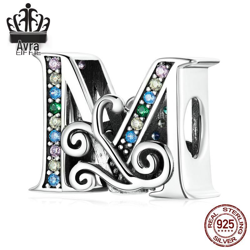 Avle Браслет из стерлингового серебра 925 пробы с английскими буквами и бусинами