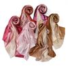 Design Fashion Gradient Color Classic Shiny Silk Scarf Women's Soft Headscarf Solid Color Shawl Headscarf Muslim Scarf
