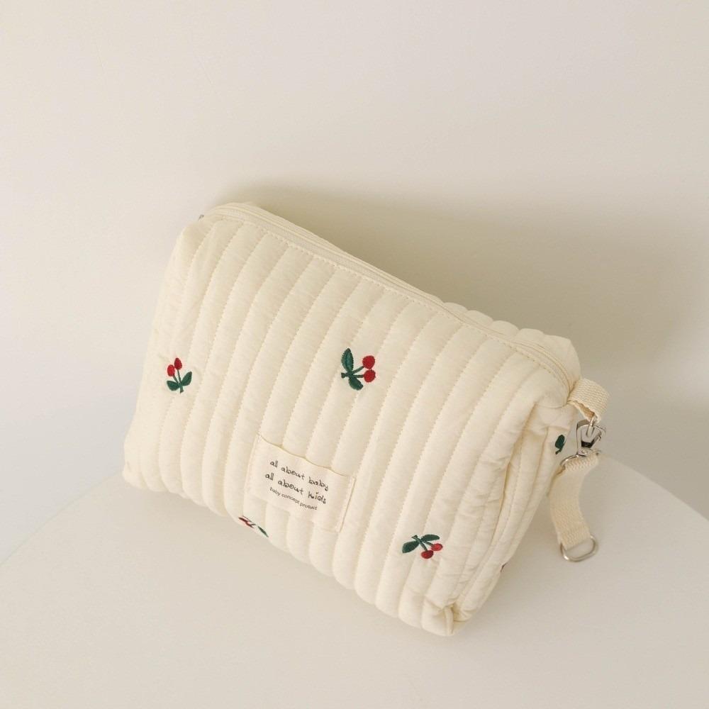 Zipper Cotton Diaper Bag Embroidery Baby Nappy Organizer Ins Makeup Bags Baby