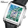CHENXI Casual Business Mechanical Men's Watches Waterproof Luminous Skeleton Original Men's Watch Leather Strap Gift