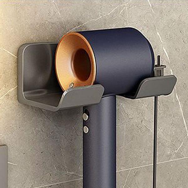 Настенный держатель для фена для Dyson, полка для ванной комнаты без сверления, пластиковая подставка для фена, органайзер для ванной комнаты
