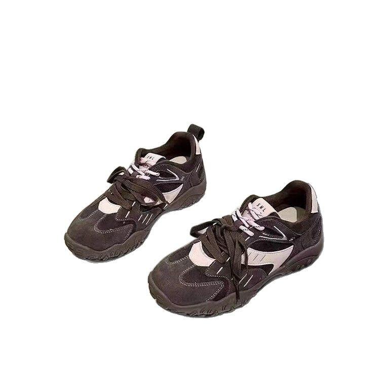 Интернет-знаменитость взрыв толстая подошва ретро моральная тренировочная обувь женская весна 2025 новая мода универсальная повседневная спортивная обувь высокая ценность