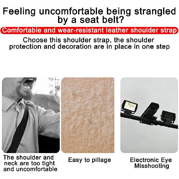 2PCS Car Seat Belt Covers, Polyester Fiber Vehicle Seatbelt Cushion Pad Protector, Automotive Safe Strap Cover Pad Help Protect Neck And Shoulder,