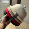 New Curled Wool Landowner Hat for Women In Autumn and Winter Warm Knitted Melon Skin Hat Japanese Street Fashion Pacifier Hat for Men