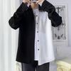 Рубашка с длинным рукавом, мужская осенняя новая корейская модная модная рубашка для подростков, свободная рубашка в Гонконгском стиле в японском стиле больших размеров