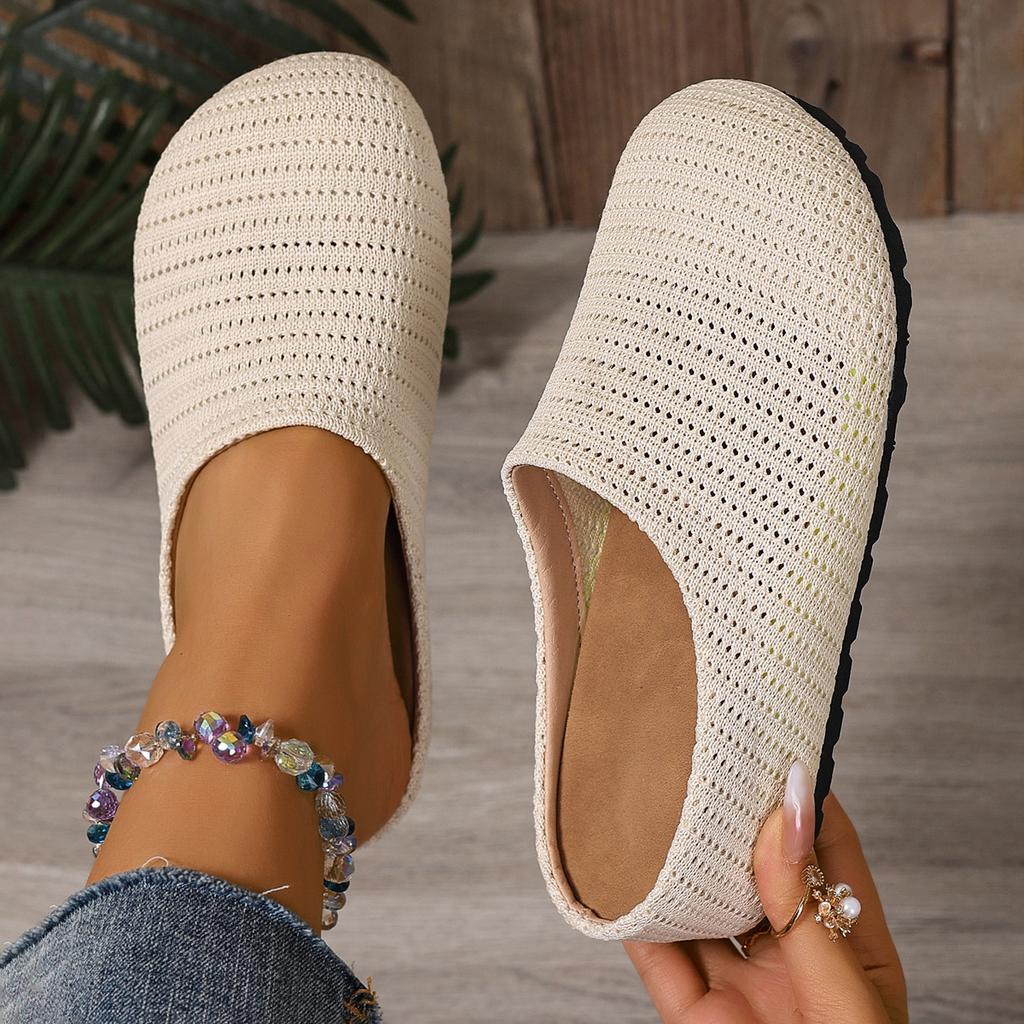 Женские тапочки на плоской подошве, элегантные туфли-мюли на плоской подошве, летние новые модные шлепанцы 2025 года, удобные мягкие сандалии для ходьбы