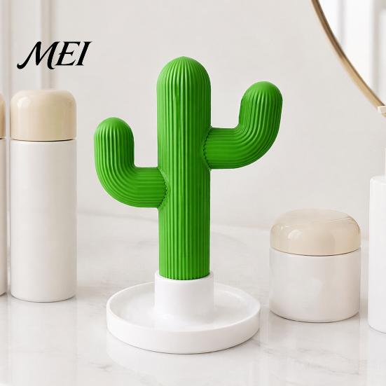 Charging Cable Storage Tray Cactus Headphone Stand And Watch Holder, Desktop Organizer with Headset Tray, 3D Printed Display Rack for Earphones Smart