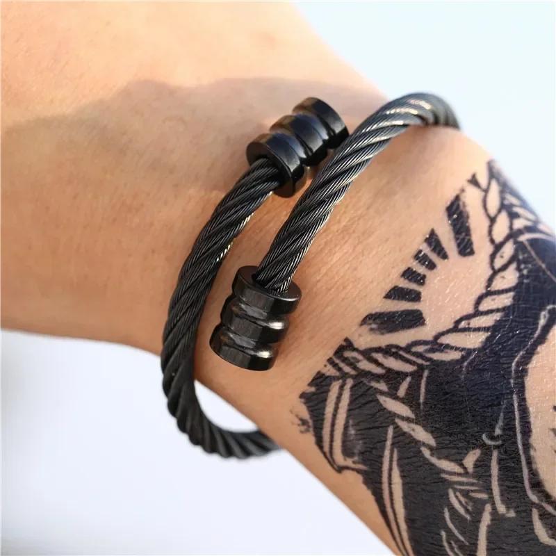 Pulsera Hombre Нержавеющая сталь Цепочка Мужской Браслет Панк Аксессуары Для Рук Винтажный Браслет Мужские Ювелирные Изделия Модный Браслет Подарки
