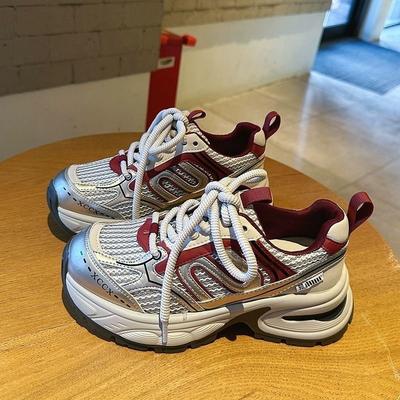 Женские кроссовки «папины кроссовки» Forrest Gump, кроссовки на платформе в стиле ретро, новинка весны 2025 года, трендовые, повседневные, универсальные, взрыв