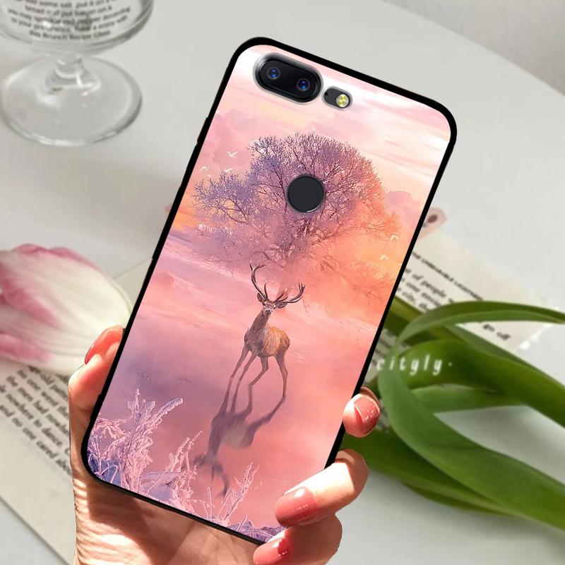 For OnePlus 5T Case 5 T Soft Silicone Cool Animal TPU Black Covers For One Plus 5T A5010 Bumper Color Printing Protective Shell