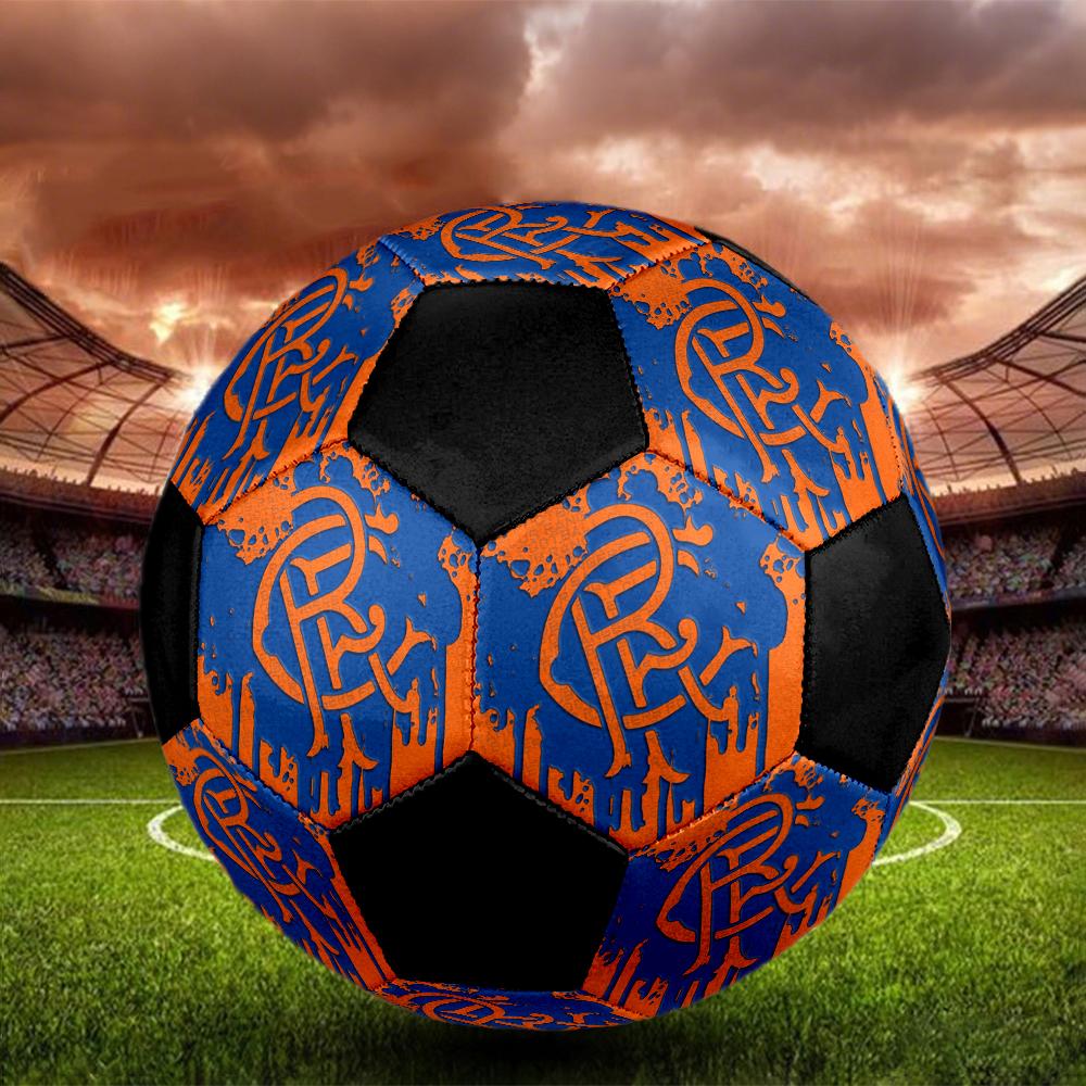 Rangers F.C Indoor Soccer Ball Colorful Machine Stitched PVC Size 5 Team Training Competition Ready Durable High-Bounce Cool Sports Gift