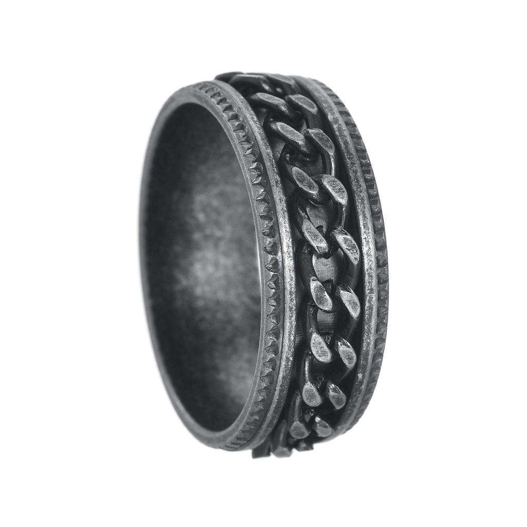 Punk Vintage Chain Stainless Steel Rings Spinner Gothic Retro Men's Jewelry Unique Steel Ring for Gift Party Ring Wholesale