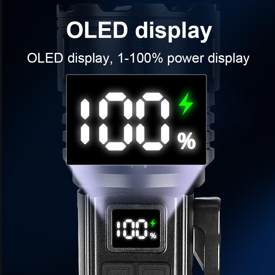 Супер 8000LM Высокая мощность перезаряжаемый светодиодный фонарик Освещение 1500M Ультра мощный фонарик Магнитный фонарь